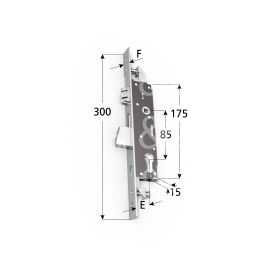 Iseo 216120654 scrocco piÙ catenaccio per porte tagliafuoco e 65 quadro 9  ambidestra MALFATTI&TACCHINI GROUP