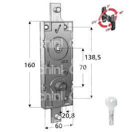 Prefer fs07 serratura per scorrevole a pulsante Ø 20 lunghezza mm 22  ambidestra chiave piatta kd rotazione 90° 2 estrazione nichelato  MALFATTI&TACCHINI GROUP