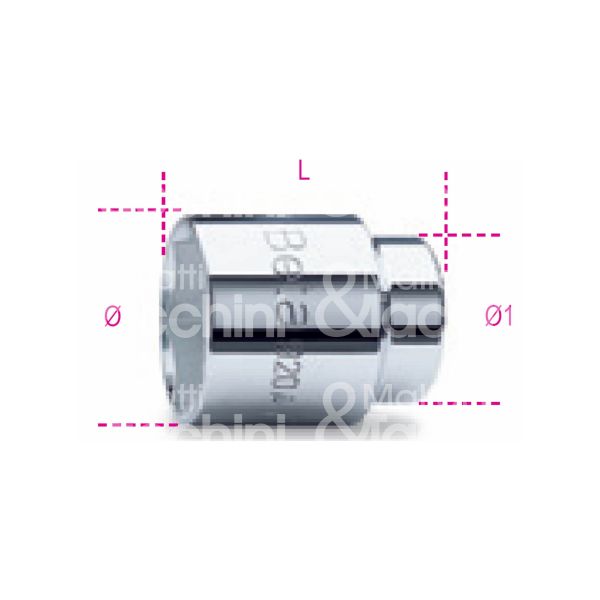 Beta 009200008 chiave a bussola art. 920a attacco 1/2 pollici misura mm 8 - l mm 38 impronta esagonale