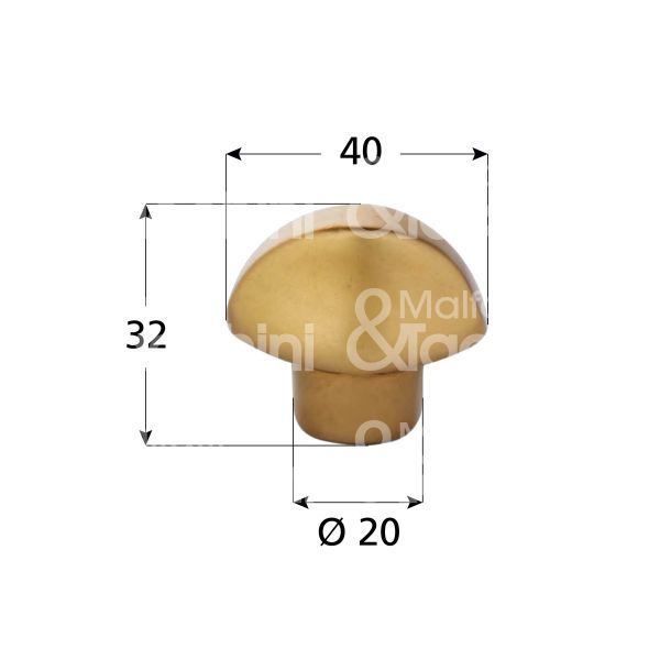 Brialma n6f8f1 pomolo per cilindro 32 x 40 mm Ø 20 argento