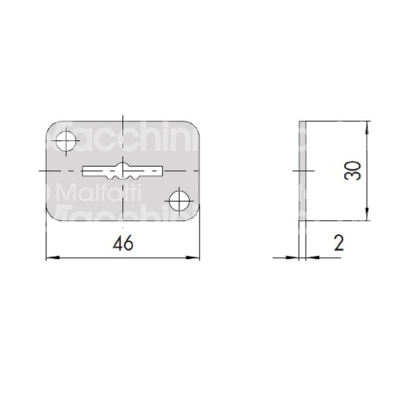 Cisa 06124020 bocchetta ferro foro doppia mappa acciaio zincato mm 46 x 30