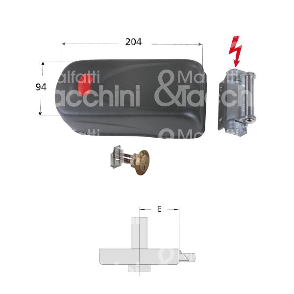 Cisa 1a610000 elettroserratura da applicare laterale e 50/80 ambidestra foro tondo senza mandate