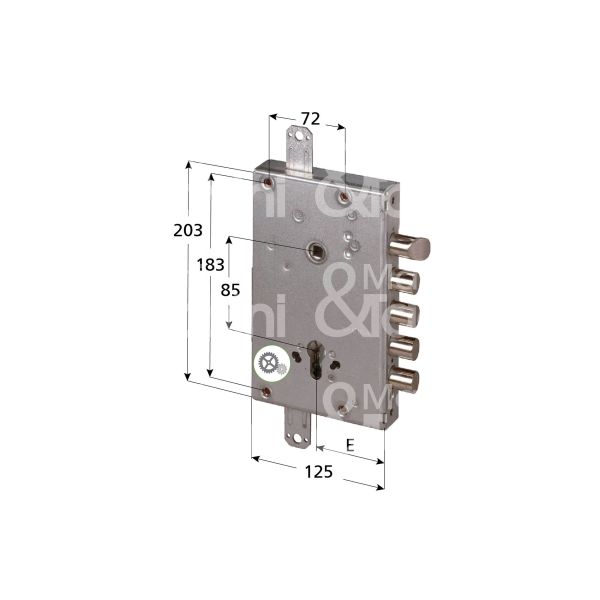 Cisa 56515480dh serratura blindata a cilindro triplice e 64 ambidestra 4 catenacci piÙ scrocco int. cat. 28 sporg. 13,5