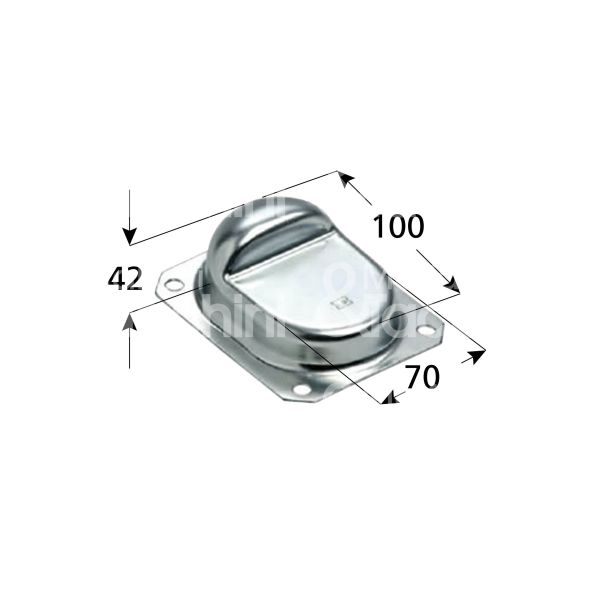 Comunello 166g arresto fine corsa art. 166 g battente acciaio zincato fissaggio avvitare l mm 130 h mm 48