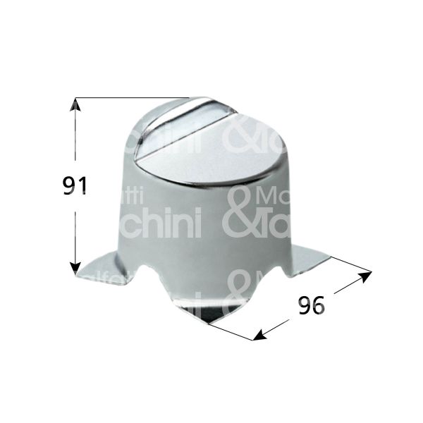 Comunello 170 arresto fine corsa art. 170 battente acciaio zincato Ø mm 96 fissaggio cementare l mm 113 h mm 91