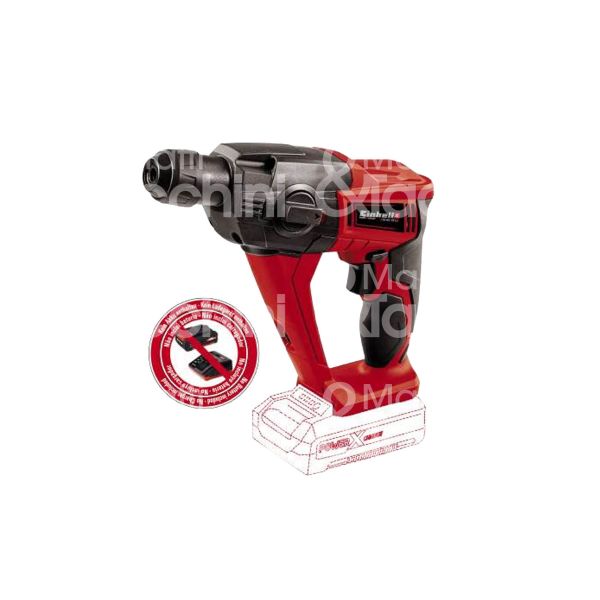 Einhell 4513812 martello tassellatore a batteria solo th-rh 160 linea x-change potenza 18 v forza percussioni 1,2 j batteria senza mandrino sds plus peso senza batteria kg 1,39