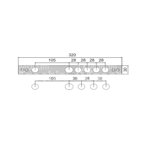 Fiam 20608fp038 contropiastra metallo per blindata interasse 38 ambidestra