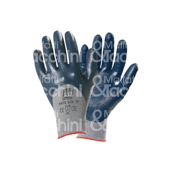 Icoguanti nntqm guanto spalmato mechanical safety 113 materiale palmo nitrile sintetico taglia 7/m colore blu/grigio