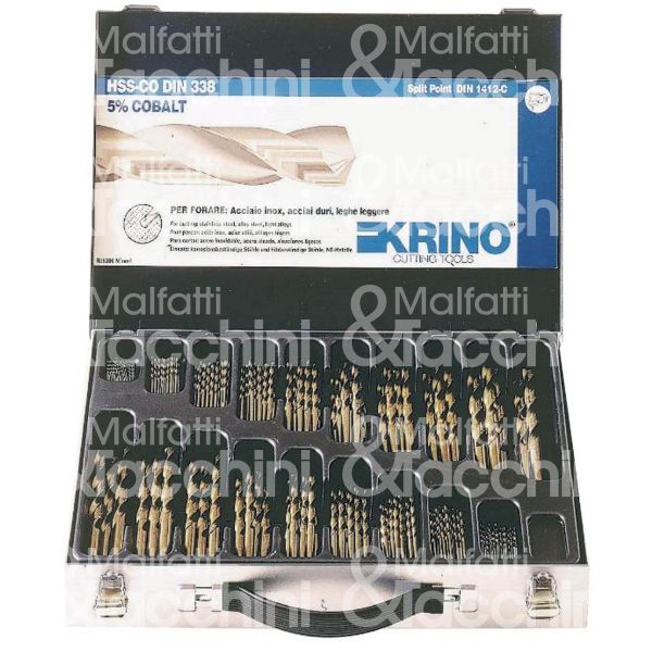 Krino 01155450 serie punte hss cobalto art. 01155450 contenitore valigetta metallo Ø mm 1/10 set pz 116