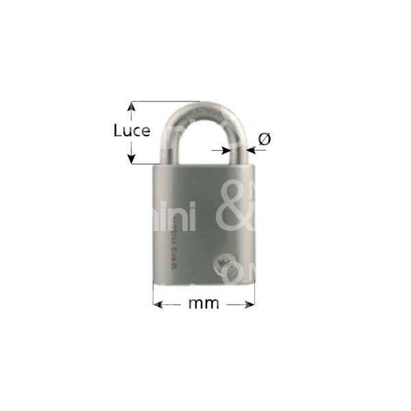 Yale y90ss4529 lucchetto ad arco mm 48 chiave piatta cifratura kd