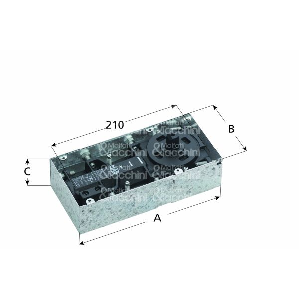 Mab e71610s0 chiudiporta pavimento 7115 forza 1 90° portata kg max 100