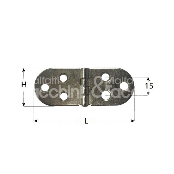 Metal group mg43041 cerniera a biscotto senza fermo art. mg43041 acciaio ottonato ingombro mm 80 x 31