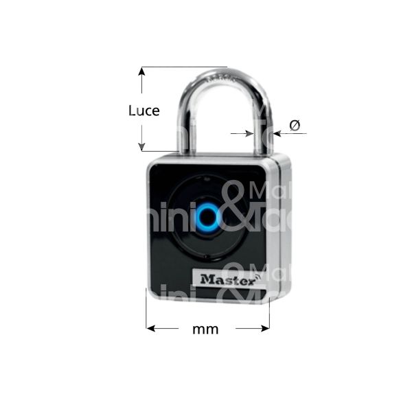 Master lock europe sas 4400eurec lucchetto a bluetooth art. 4400eurec mm 47 mm