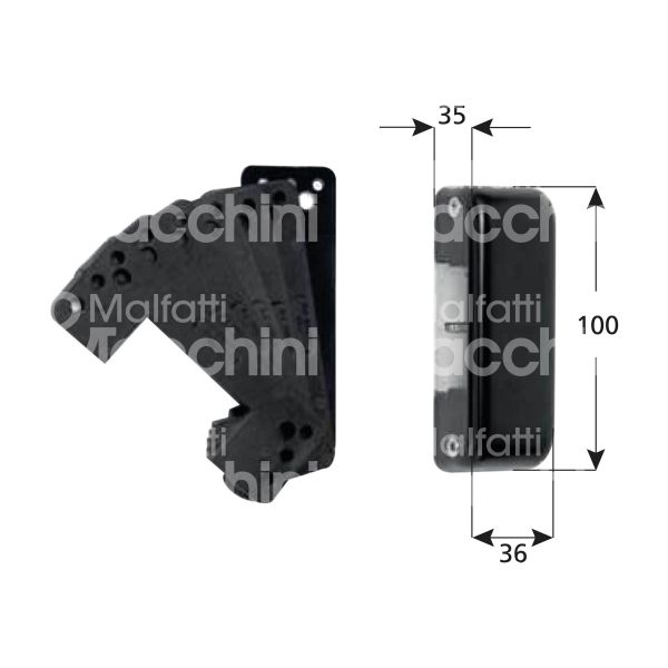 Nuova feb 16577/2 incontro elettrico per antipanico senza fermo ambidestra 12v dc mm 100 x 36 x 35 senza antiripetitore