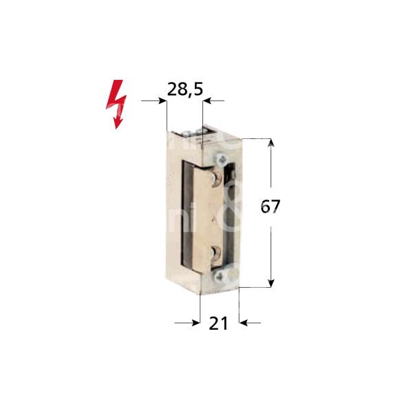 Opera 31012uni incontro elettrico da incasso senza fermo ambidestra 10 - 24v mm 67 x 21 x 28,5 senza frontale senza antiripetitore