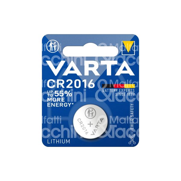 Varta 400276639 pila cr2016 bottone litio confezione pz 1 - volts 3 v -