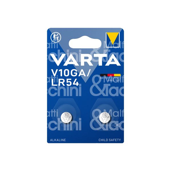 Varta 4274101402 pila v10ga - lr54 bottone alkaline confezione pz 2 - volts 1,5 v -