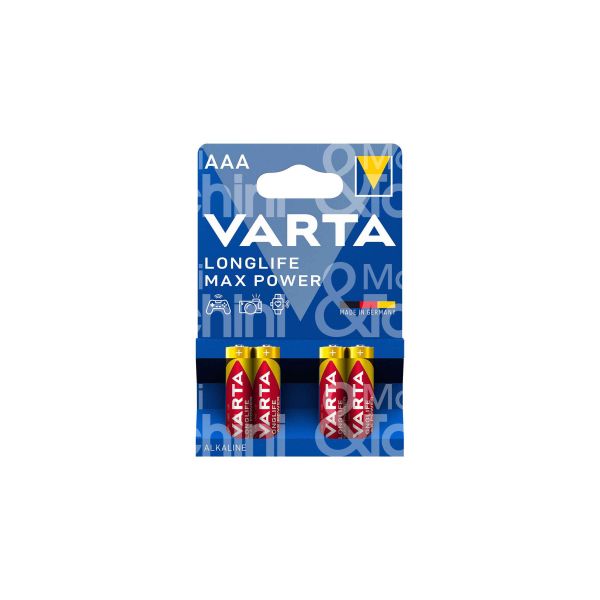 Varta 4703101404 pila longlife max power aaa mn2400 ministilo alkaline confezione pz 4 - volts 1,5 v -