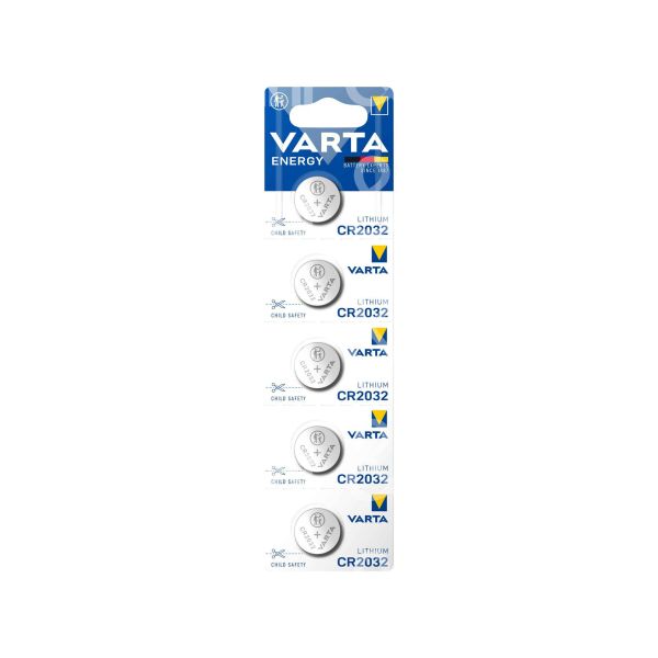 Varta 6032229405 strip pila energy cr2032 bottone litio confezione pz 5 - volts 3 v -