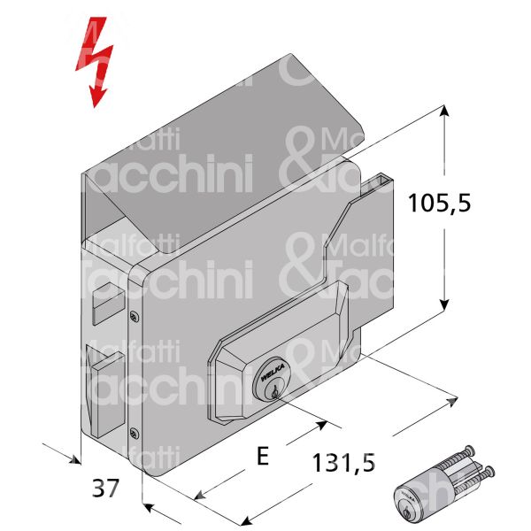 Welka 33250502 elettroserratura applicare inox laterale e 50 sx foro tondo senza mandate