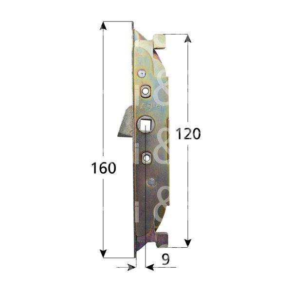 M&t 900 09415 movimento cremonese infilare adler / dx acciaio tropicalizzato e mm 9 chiusura triplice mezzo giro frontale mm 160 x 10