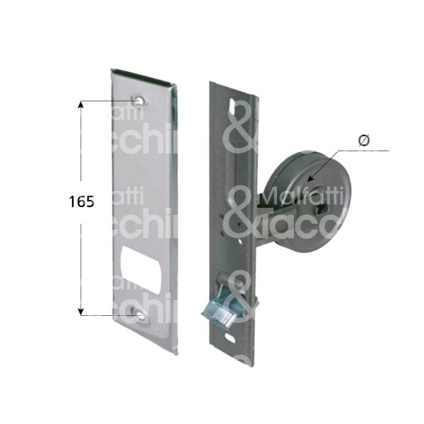 M&t 900 14025 avvolgitore per tapparella art. a204 mt 4 Ø mm 75 interasse mm 165 con placca finitura alluminio