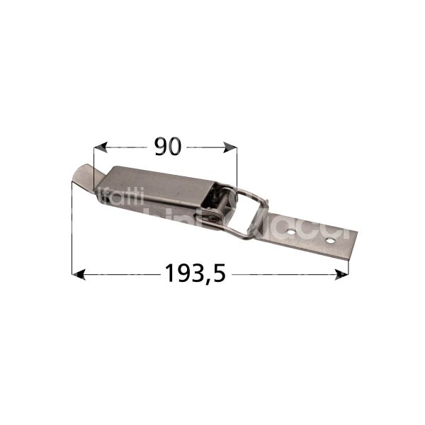 M&t 900 25400 chiusura a leva art. 2.00.00 acciaio nikelato senza portalucchetto mm 112