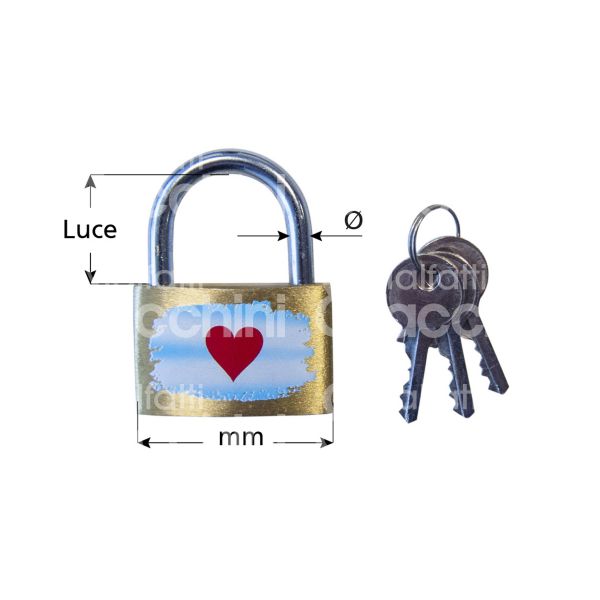 Import 12064 lucchetto ad arco mm 40 chiave piatta cifratura kd