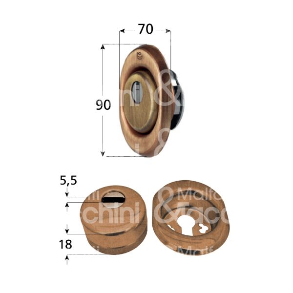 M&t 935 04045 protettore incasso interasse fori mm 38 misura Ø 54 profondita' mm 18 - registrabile cromo satinato