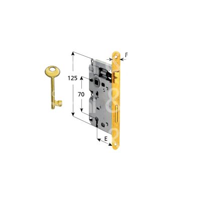 Agb b005714003 serratura patent bordo tondo e 40 int. man. 70 scrocco piÙ catenaccio ottonata