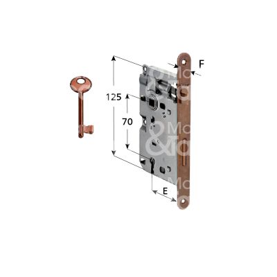 Agb b005714022 serratura patent bordo tondo e 40 int. man. 70 scrocco piÙ catenaccio bronzata