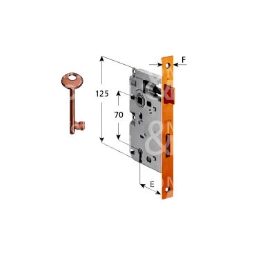 Agb b005722522 serratura patent bordo quadro e 25 int. man. 70 scrocco piÙ catenaccio bronzata