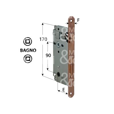 Agb b005955034 serratura patent bordo tondo e 50 int. man. 90 scrocco piÙ catenaccio cromo satinato