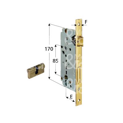 Agb b808522503 serratura patent bordo quadro e 25 int. man. 85 scrocco piÙ catenaccio ottonata