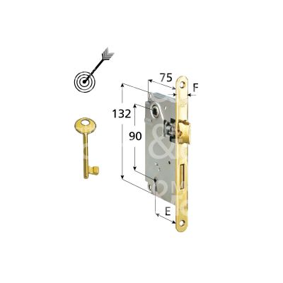 Agb b010015022 serratura patent centro bordo tondo e 50 int. man. 90 scrocco piÙ catenaccio bronzata