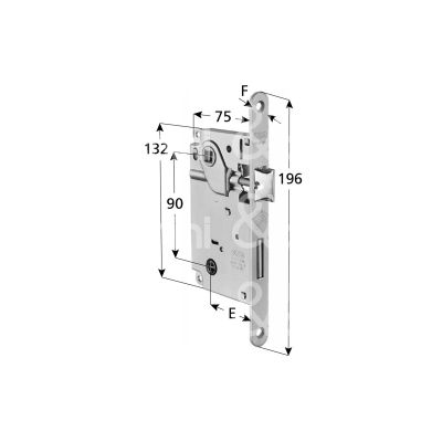 Agb b010055003 serratura patent bordo tondo e 50 int. man. 90 scrocco piÙ catenaccio ottonata