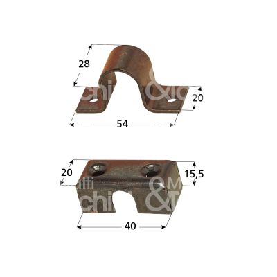 Aldeghi 231ir incontro per catenaccio rettangolare art. 231ir acciaio bronzato l mm 40 x h mm 20 x p mm 15,5