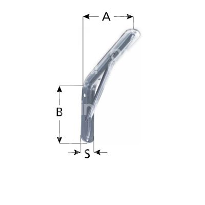 Aldeghi 3522b30 reggimensola con rinforzo art. 3522vb30 acciaio stampato bianco portata cp kg 150 l mm 295 h mm 195