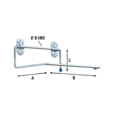 Aldeghi 4020az280 portarotolo da muro art. 4020 acciaio zincato l mm 290 h mm 100 p mm 200