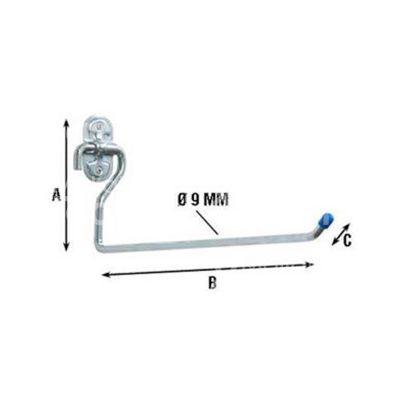 Aldeghi 4030az150 gancio diritto a l art. 4030az150 acciaio zincato applicazione parete mm 150