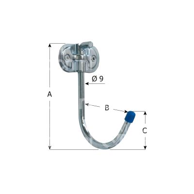 Aldeghi 4080az080 gancio ripiegabile multiuso art. 4080az080 acciaio zincato applicazione parete mm 80