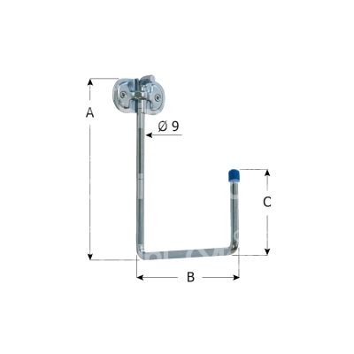 Aldeghi 4200az150 gancio multiuso ripiegabile art. 4200az150 acciaio zincato applicazione parete mm 150