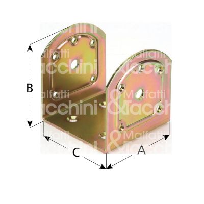 Aldeghi 761at060 giunzione art. 761at060 acciaio tropicalizzato sezione rettangolare utilizzo travi inclinate spessore mm 2,5 l mm 61 h mm 80 p mm 60