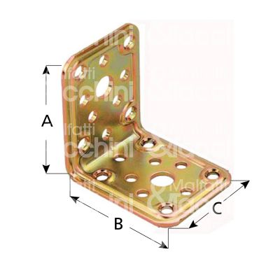 Aldeghi 771at66 lastrina angolo pesante stampata art. 771at66 acciaio tropicalizzato Ø fori mm 5,5 l mm 60 x 60 h mm 50 spessore mm 2,2