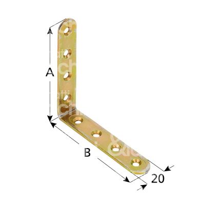 Aldeghi 779at55 lastrina angolo pesante art. 779at55 acciaio tropicalizzato Ø fori mm 6 l mm 5 x 5 h mm 20 spessore mm 2,2