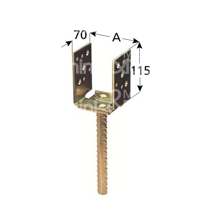 Aldeghi 788at60 supporto da avvitare art. 788at60 acciaio tropicalizzato sezione rettangolare utilizzo travi mm 60 - 140 spessore mm 5 l mm 60-140