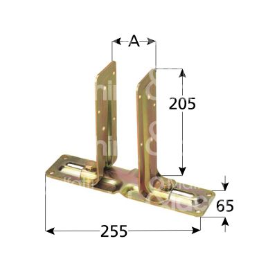 Aldeghi 789at90 supporto da avvitare art. 789at90 acciaio tropicalizzato sezione rettangolare utilizzo travi mm 60 - 140 spessore mm 4 l mm 70-140