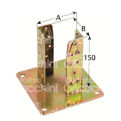 Aldeghi 800at060 supporto da avvitare art. 800at060 acciaio tropicalizzato sezione quadra utilizzo pilastri mm 62 x 62 l mm 150 h mm 150