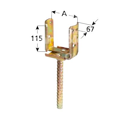 Aldeghi 938at60 supporto da avvitare art. 938at60 acciaio tropicalizzato sezione tonda utilizzo pilastri d. mm 70 - 150