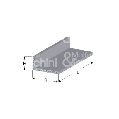 Arcansas 980 profilo alluminio art. 980 sezione angolare colore argento l mm 1000 h mm 15 b mm 10 spessore mm 1